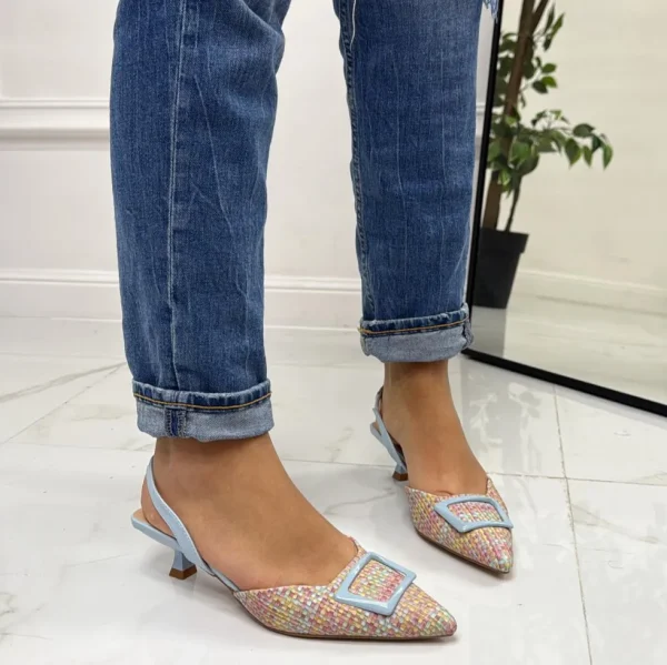 Primi Tacchi Marlena - Décolleté Donna Cinturino Elastico Tacco Basso Elegante Cele Discount