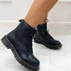 Primi Tacchi Marta - Stivaletto Donna Scarpa Lacci Casual Comodo Nero Outlet