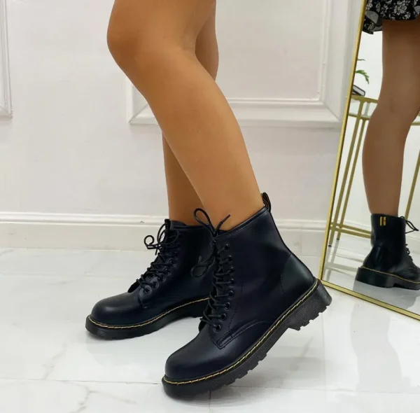 Primi Tacchi Marta - Stivaletto Donna Scarpa Lacci Casual Comodo Nero Outlet