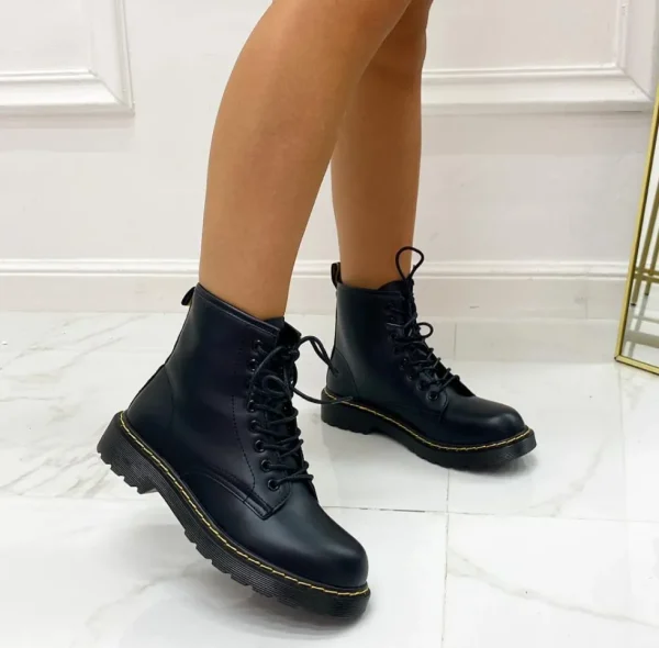 Primi Tacchi Marta - Stivaletto Donna Scarpa Lacci Casual Comodo Nero Outlet