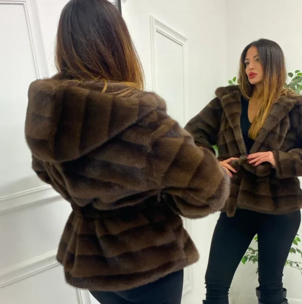 Primi Tacchi Megan - Eco Pelliccia Marrone Sale