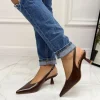 Primi Tacchi Miranda - Decolleté Donna Punta Scarpa Tacco Basso Marrone Online