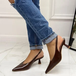Primi Tacchi Miranda - Decolleté Donna Punta Scarpa Tacco Basso Marrone Online