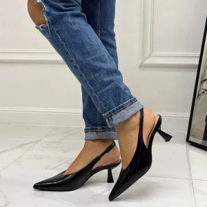 Primi Tacchi Miranda - Decolleté Donna Punta Scarpa Tacco Basso NERO Sale