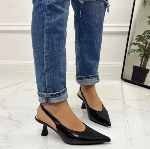 Primi Tacchi Miranda - Decolleté Donna Punta Scarpa Tacco Basso NERO Sale