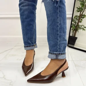 Primi Tacchi Miranda - Decolleté Donna Punta Scarpa Tacco Basso Marrone Online