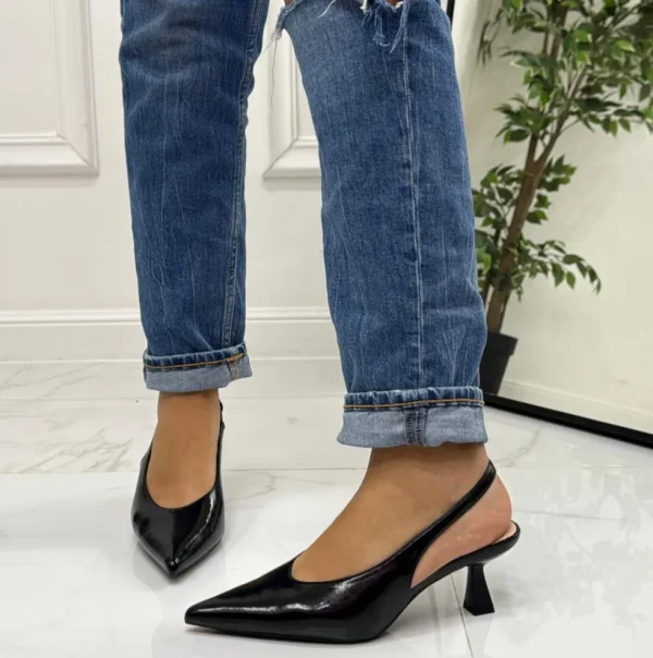Primi Tacchi Miranda - Decolleté Donna Punta Scarpa Tacco Basso NERO Sale