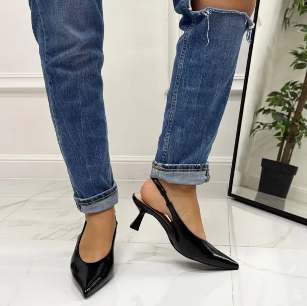 Primi Tacchi Miranda - Decolleté Donna Punta Scarpa Tacco Basso NERO Sale