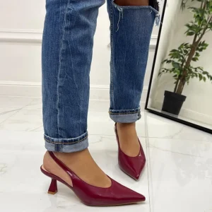 Primi Tacchi Miranda - Decolleté Donna Punta Scarpa Tacco Basso Bordeaux Discount