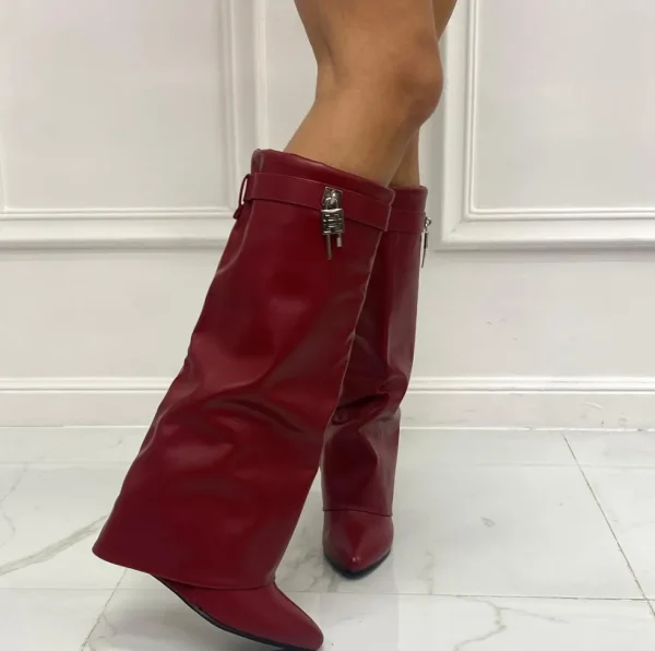 Primi Tacchi Moira - Stivale Donna Scarpe Zeppa Punta Tonda Bordeaux Online