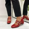 Primi Tacchi Morena - Décolleté Donna Punta Tacco Basso Quadrato Lucido ROSSO New