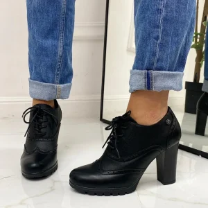 Primi Tacchi Niky - Stivaletto Donna Scarpa Tacco Alto Quadrato Casual Comodo NERO Discount