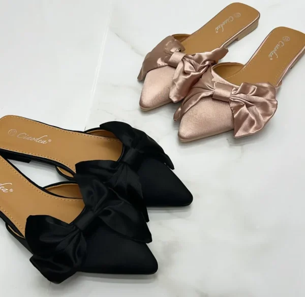 Primi Tacchi Nina - Sabot Mules Pantofolina Donna Flat Punta Tallone Scoperto Champ Fashion