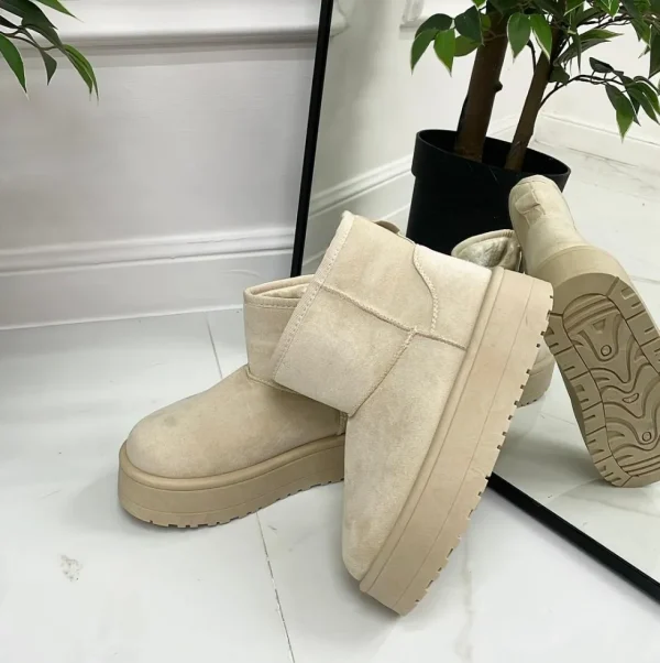Primi Tacchi Noa - Stivaletto Eskimo Boots Gomma Alta Beige Online