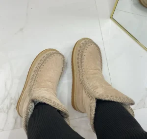 Primi Tacchi Nobu - Stivaletto Eskimo Boots Comodo Beige Clearance