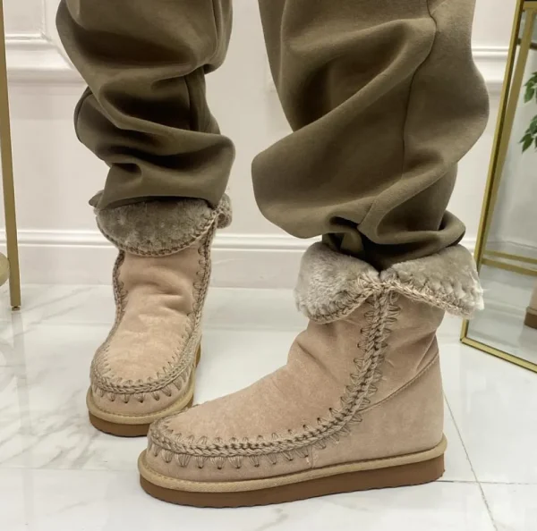 Primi Tacchi Nobu - Stivaletto Eskimo Boots Comodo Beige Clearance