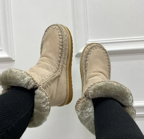 Primi Tacchi Nobu - Stivaletto Eskimo Boots Comodo Beige Clearance