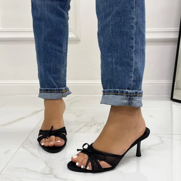Primi Tacchi Noemy - Sandali Donna Scarpa Tacco Spillo Punta Nero Outlet