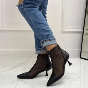 Primi Tacchi Olivia - Stivaletti Donna Scarpa Tacco Clessidra Nero Hot