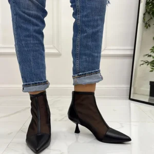 Primi Tacchi Olivia - Stivaletti Donna Scarpa Tacco Clessidra Nero Hot