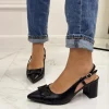 Primi Tacchi Olly - Decolleté Donna Punta Scarpa Tacco Quadrato Nero Fashion