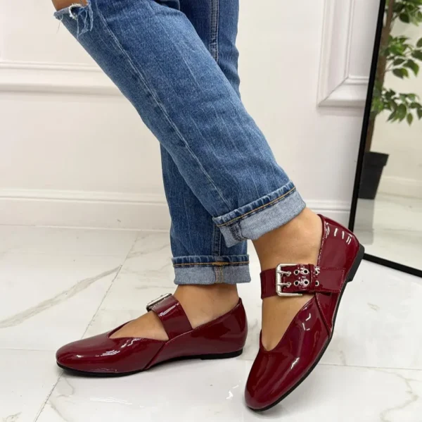 Primi Tacchi Pamela - Scarpe Donna Ballerine Cinturino Comode Lucido Boredaux Best