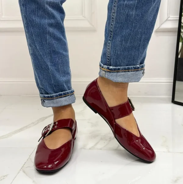 Primi Tacchi Pamela - Scarpe Donna Ballerine Cinturino Comode Lucido Boredaux Best