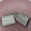 Primi Tacchi Paris - Borsa Donna Manico Strass Elegante Nero, Argento Sale
