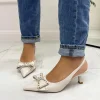 Primi Tacchi Pretty - Decolleté Donna Punta Scarpa Tacco Basso Beige Online