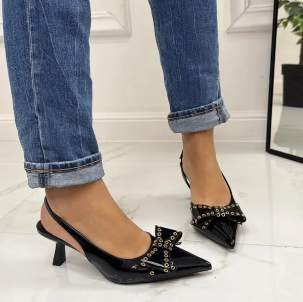Primi Tacchi Pretty - Decolleté Donna Punta Scarpa Tacco Basso Nero Online