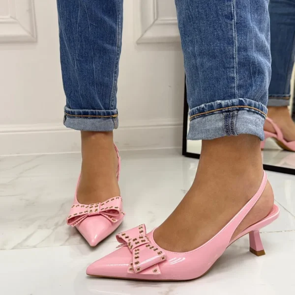 Primi Tacchi Pretty - Decolleté Donna Punta Scarpa Tacco Basso Rosa New