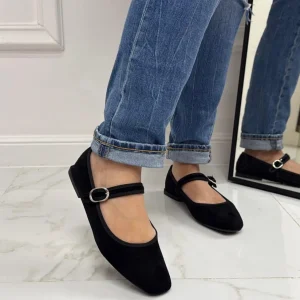 Primi Tacchi Rebecca - Scarpe Donna Ballerine Cinturino Comode Nero Hot