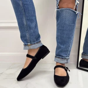 Primi Tacchi Rebecca - Scarpe Donna Ballerine Cinturino Comode Nero Hot