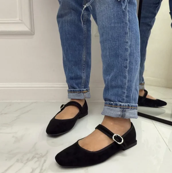 Primi Tacchi Rebecca - Scarpe Donna Ballerine Cinturino Comode Nero Hot