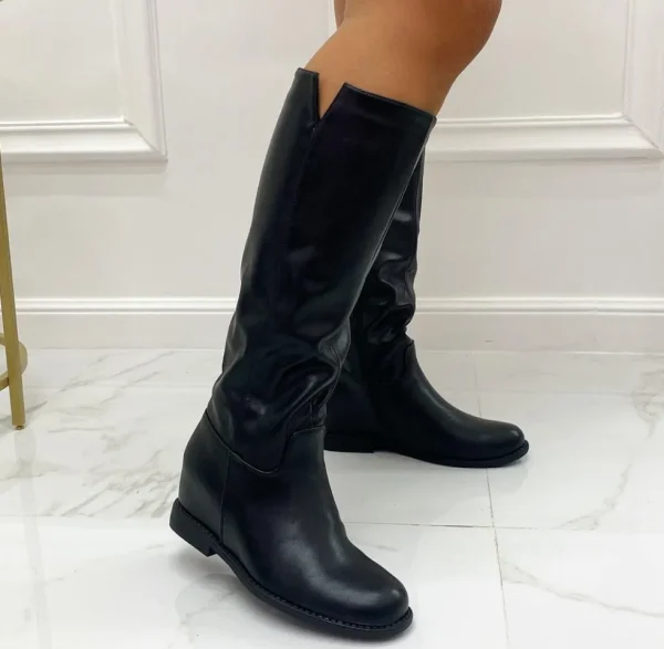 Primi Tacchi Roma - Stivali Donna Con Zeppa Interna Nero Clearance