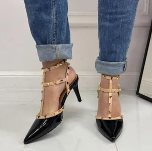 Primi Tacchi Rosalia - Décolleté Donna Cinturino Tacco Spillo Basso Borchie Elegant Best