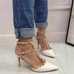 Primi Tacchi Rosalia - Décolleté Donna Cinturino Tacco Spillo Basso Borchie Elegant Sale