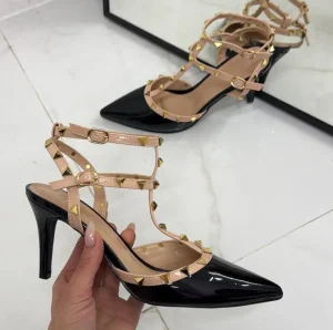 Primi Tacchi Rosalia - Décolleté Donna Cinturino Tacco Spillo Basso Borchie Elegant Best