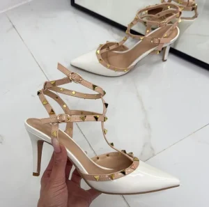 Primi Tacchi Rosalia - Décolleté Donna Cinturino Tacco Spillo Basso Borchie Elegant Sale