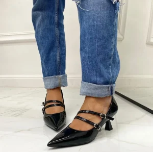 Primi Tacchi Roxy - Décolleté Donna Scarpa Cinturino Tacco Spillo Vernice Elegante Online
