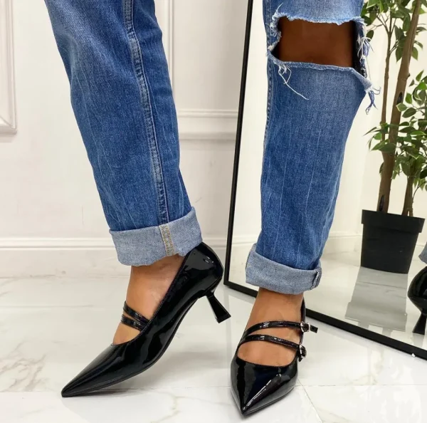 Primi Tacchi Roxy - Décolleté Donna Scarpa Cinturino Tacco Spillo Vernice Elegante Online