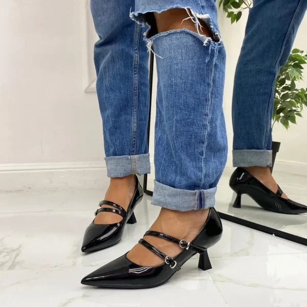 Primi Tacchi Roxy - Décolleté Donna Scarpa Cinturino Tacco Spillo Vernice Elegante Online