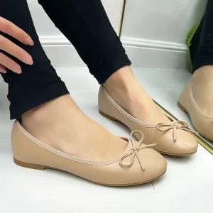 Primi Tacchi Samira - Scarpe Donna Ballerina Fiocco Comode Beige Best