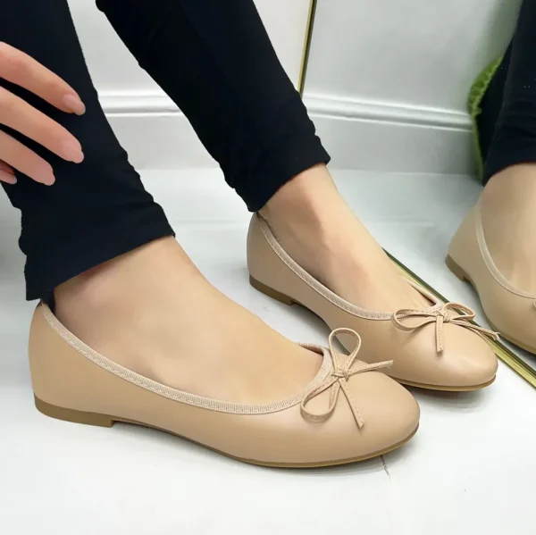 Primi Tacchi Samira - Scarpe Donna Ballerina Fiocco Comode Beige Best