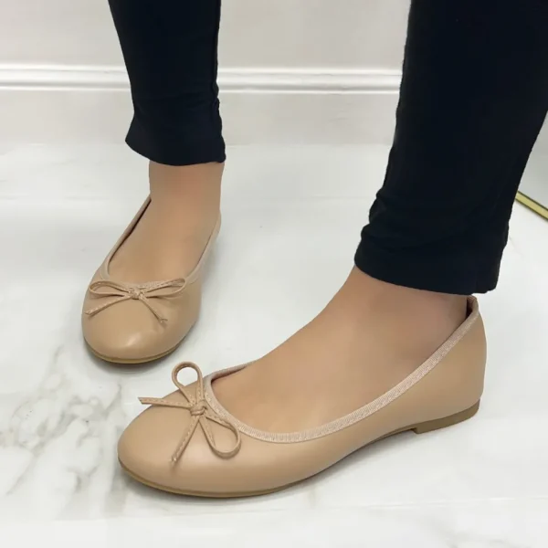 Primi Tacchi Samira - Scarpe Donna Ballerina Fiocco Comode Beige Best