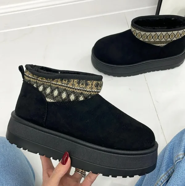 Primi Tacchi Sarah - Stivaletto Eskimo Boots Gomma Alta Nero Best