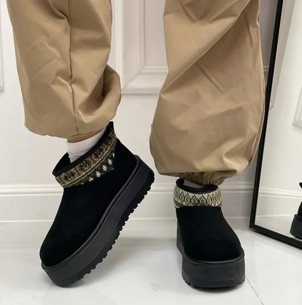 Primi Tacchi Sarah - Stivaletto Eskimo Boots Gomma Alta Nero Best