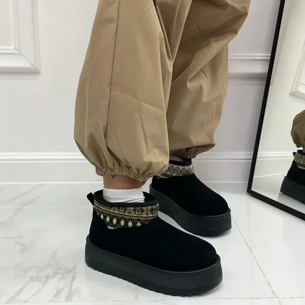 Primi Tacchi Sarah - Stivaletto Eskimo Boots Gomma Alta Nero Best