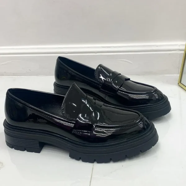 Primi Tacchi Selena - Mocassino Donna Scarpa Casual Vernice Nero Fashion