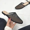 Primi Tacchi Shanti - Sabot Pantofolina Donna Punta Tallone Scoperto Nero Sale
